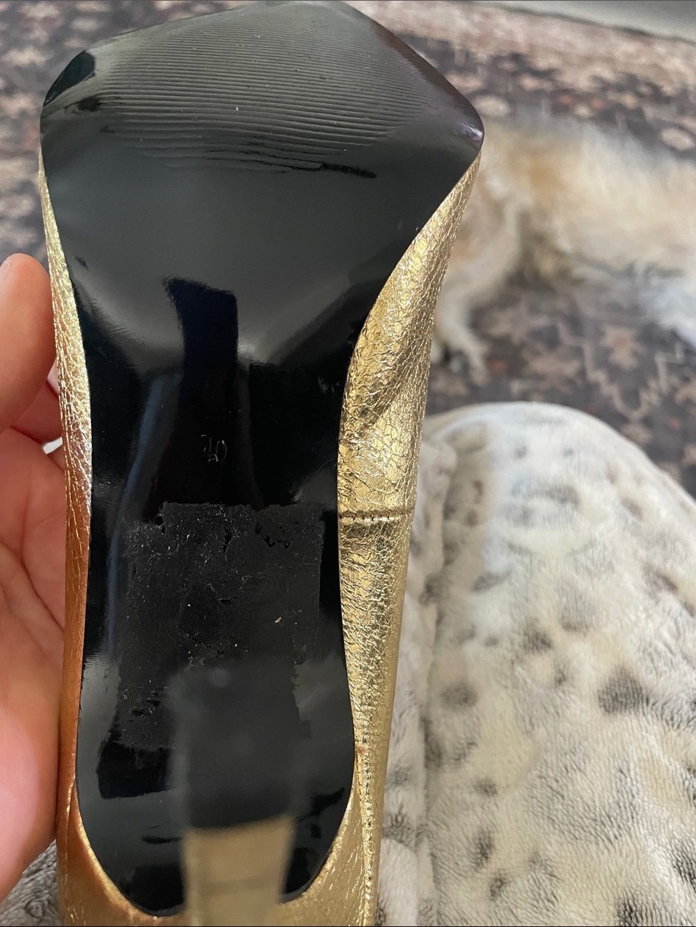 TopShop Gold Foil 4.5” Pumps Great Condition - Picture 8 of 8